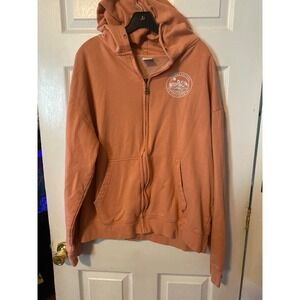 Crazy Apparel Sedona Arizona Red Rock Country Zip Up Hoodie Orange Coral 2XL